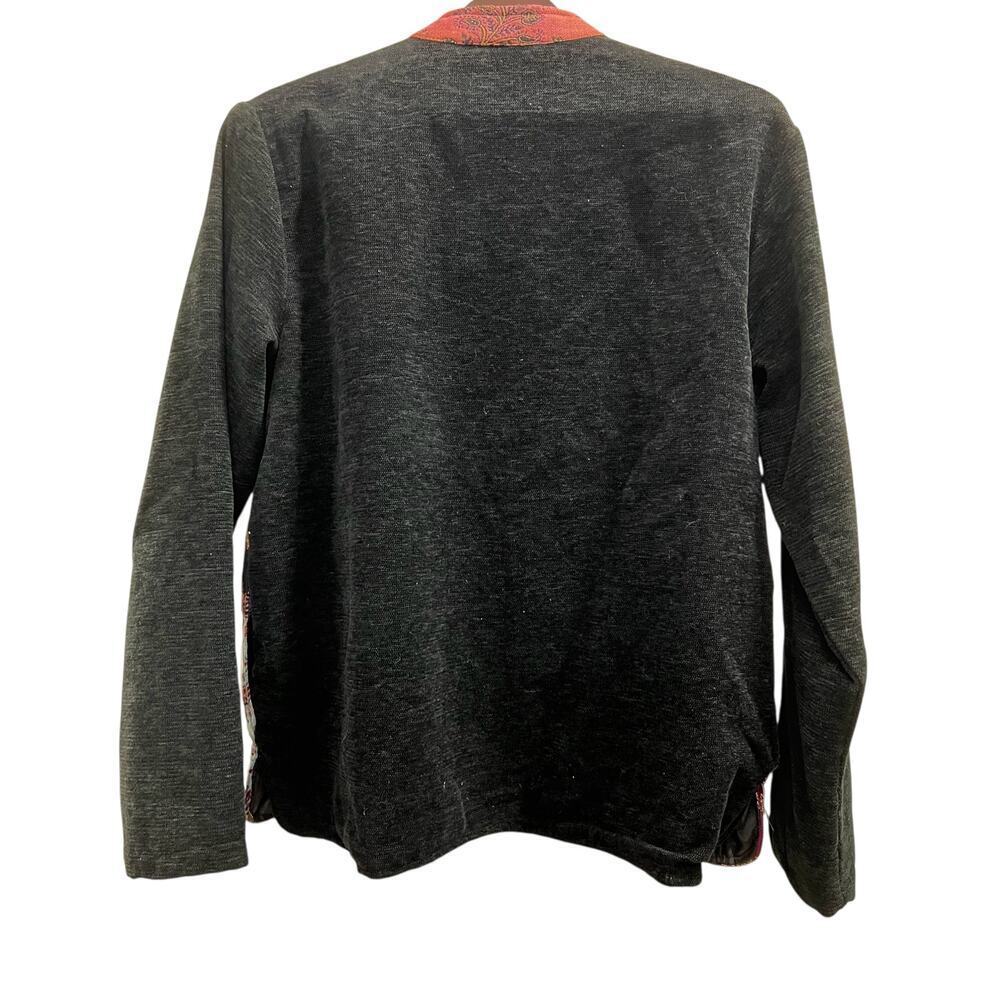 Unbranded Black Tapestry Chenille Patchwork Butto… - image 2